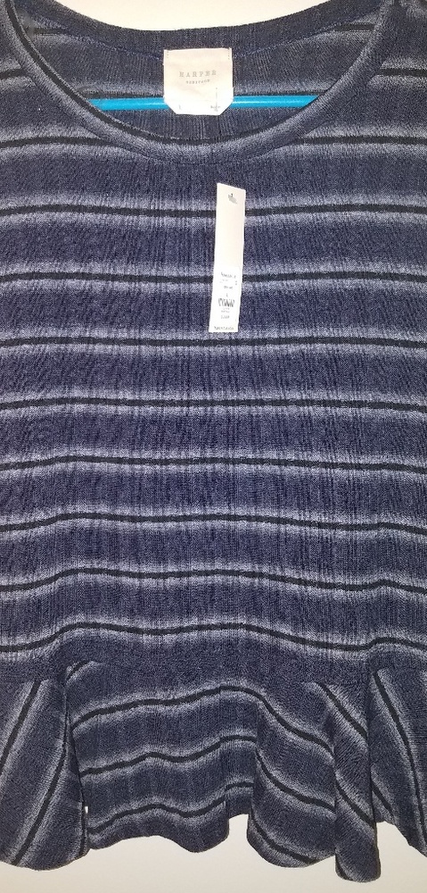 Francesca's Striped Peplum Top